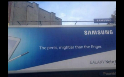 Did Samsung really cock up their billboard ad?
