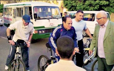 El-Sisi snapped cycling in Cairo