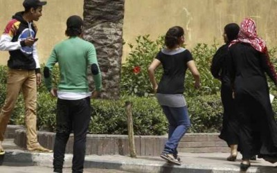 Four men arrested on harassment charges